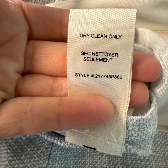 Rebecca Taylor Slub Straight Ankle Length Dove Gray Tweed Dress Pants Size 6 - Picture 7 of 7